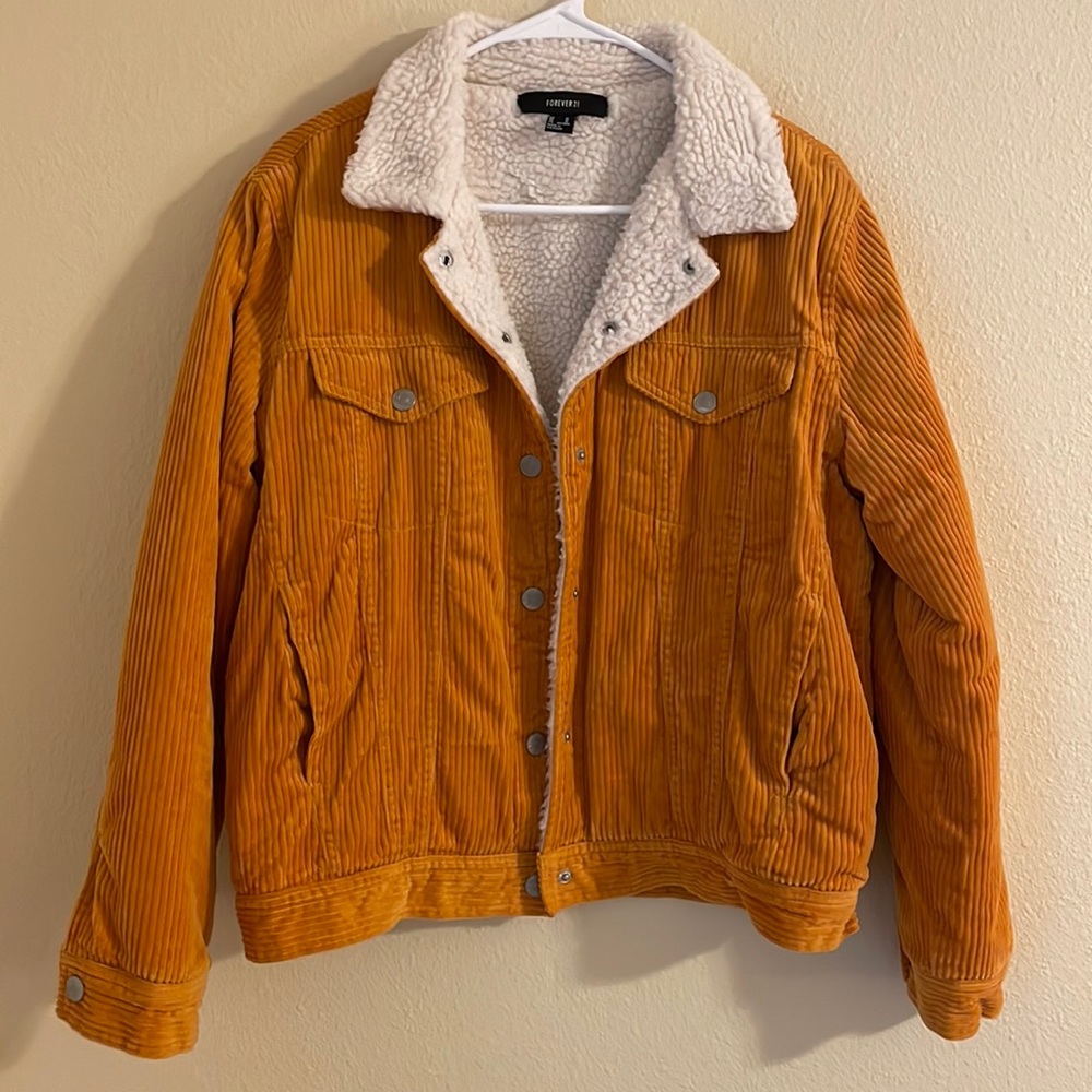 Corduroy Faux Shearling Jacket